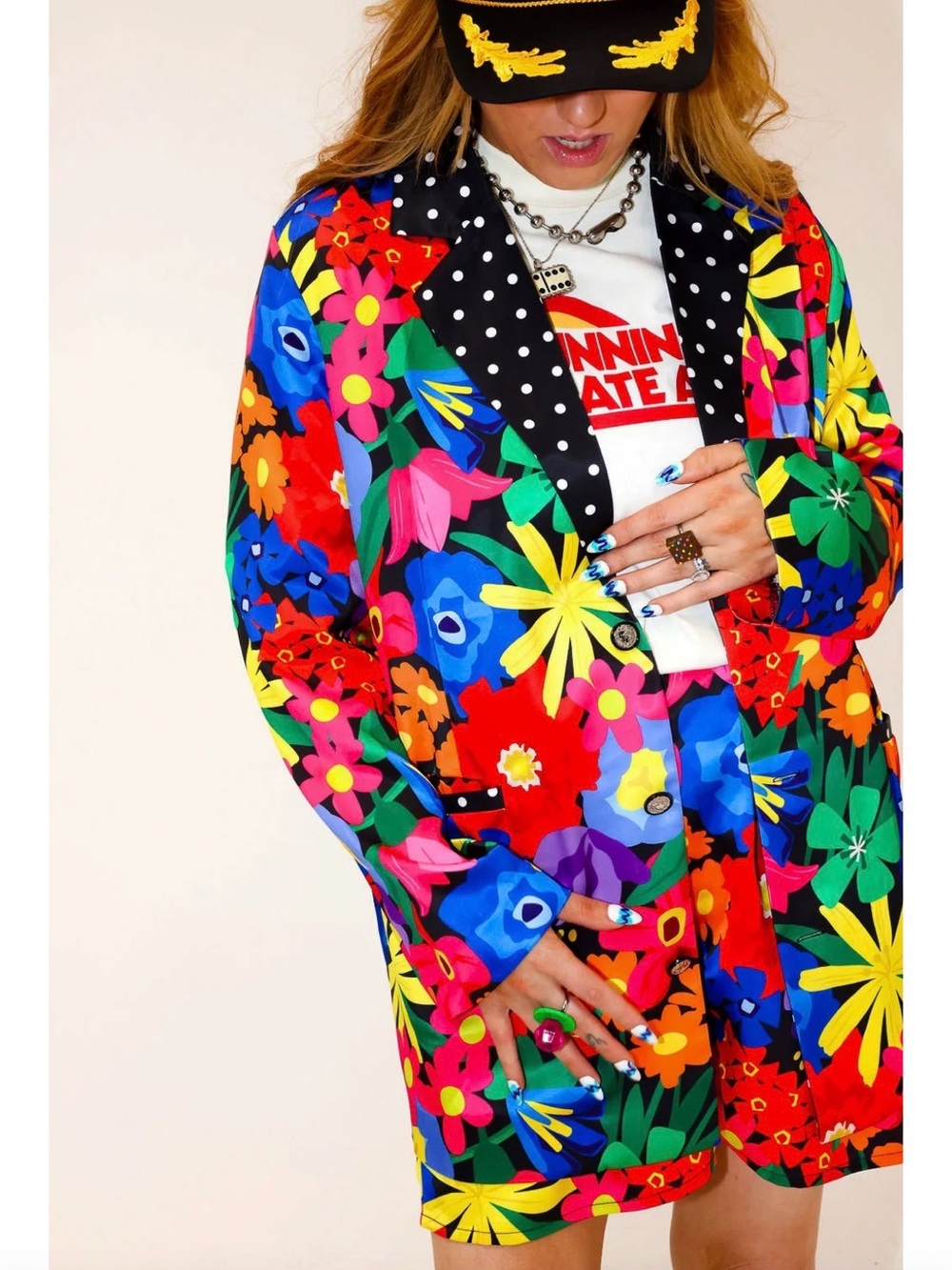 Burnt Toast Extra Credit Floral Blazer Short Set- Size M/L